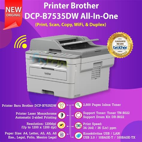 Printer Brother DCP B7535DW Laser Mono Print Scan Copy WiFi Duplex A4