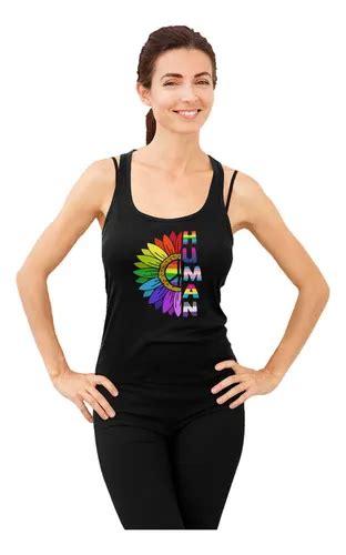 Playera Gay Flor Human Pride Lgbtt Arcoiris Colores Meses Sin Inter S