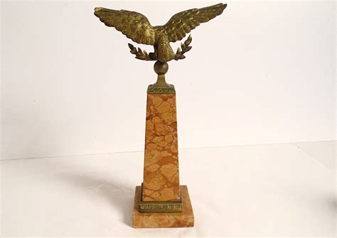 Thermomètre Marbre Laiton Bronze Doré Aigle Obélisque 1900 Fin XIX