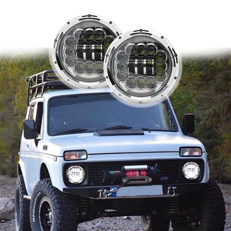 Phare Led 7 Pouces Pour Jeep Lada Niva 4x4 Avec Feux Drl Clignotant