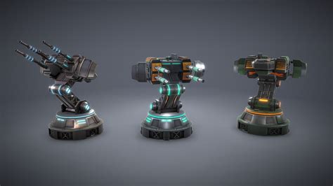 Tower Defence Sci Fi Turrets Pack