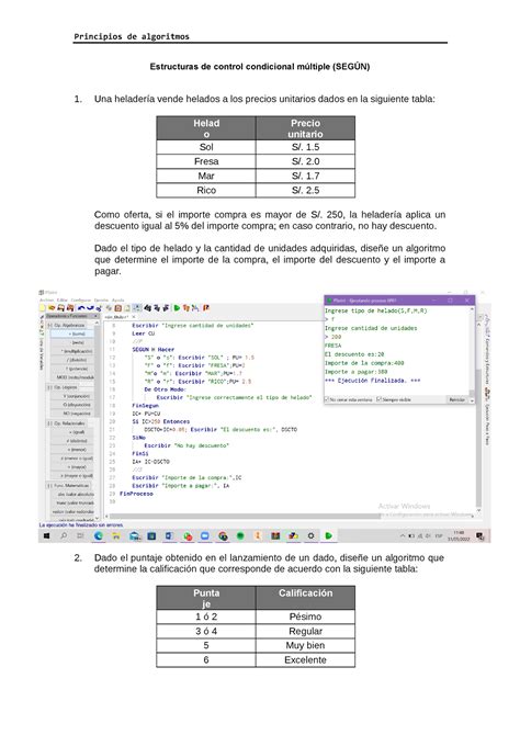 S Tarea Estructuras Condicional M Ltiple Principios De Algoritmos