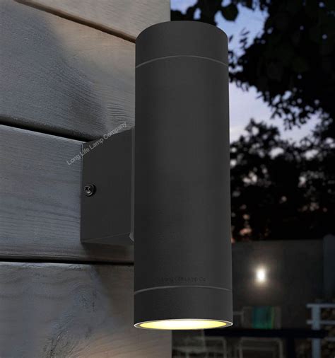 Black Stainless Steel Double Outdoor Wall Light IP65 Up Down Outdoor