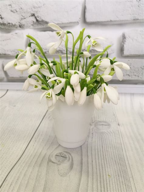 Artificial Snowdrop Floral Arrangement Spring Decorations for - Etsy