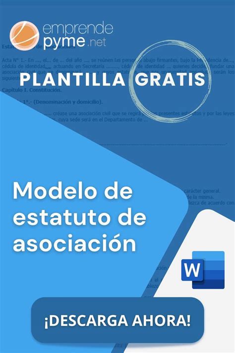 Plantilla de modelo de estatuto de una asociación en Word Perso