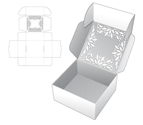 Plantilla Troquelada De Caja Plegable Estarcida Y Maqueta D Vector