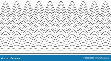 A Set Of Wavy Zigzag Horizontal Wiggly Lines Stock Vector