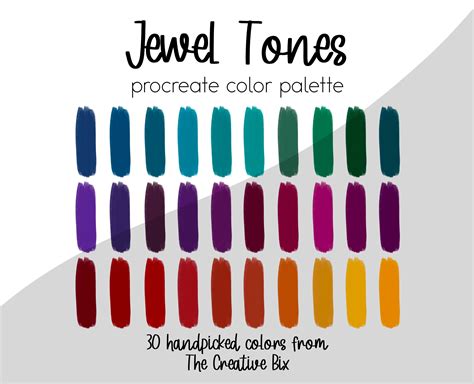 Jewel Tones Procreate Palette Colors Color Palette Procreate