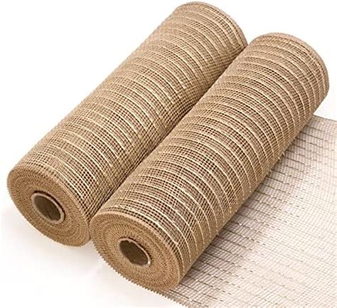 Koopi Poly Deco Mesh Inch X Feet Each Roll Set Of Tan Burlap