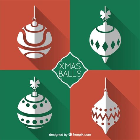 Free Vector | White xmas balls