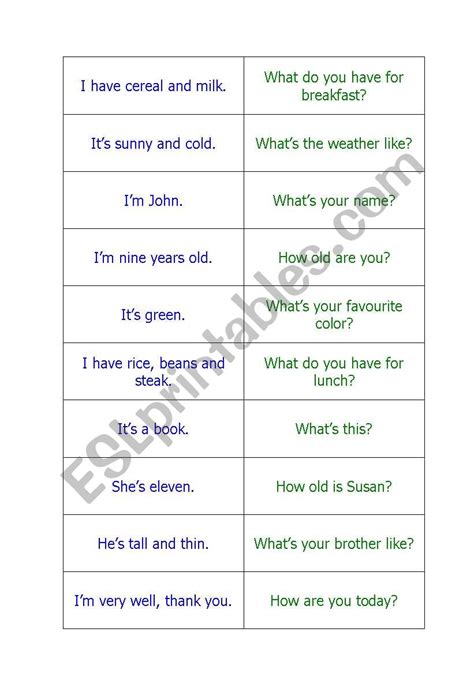 Answer And Question Matching Game Esl Worksheet By Luciana Mano