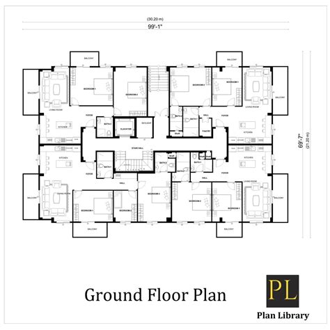 Apartment Plan Modern House Plan Residence Plan Free CAD - Etsy