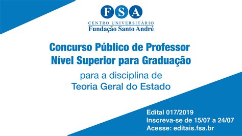 Funda O Santo Andr Contrata Professores De Direito Fsa Centro