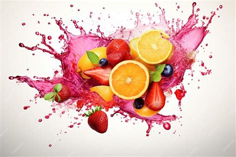 Premium Photo | Fruit juice splash isolated on white background