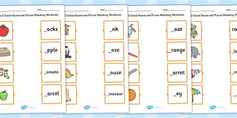 Phase 2 Initial Sound And Picture Matching Worksheet Initial Sounds