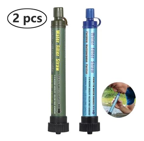 2pcs Pajita De Emergencia Para Purificación De Agua De Campo Meses