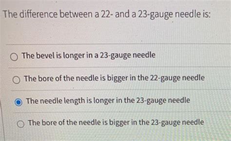 solved  difference       gauge needle cheggcom