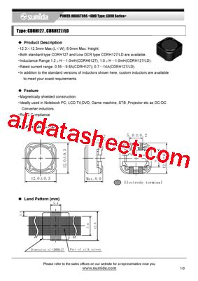 CDRH127NP 6R1N Datasheet PDF Sumida Corporation