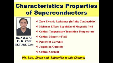 Characteristics Properties Of Superconductors Superconductors