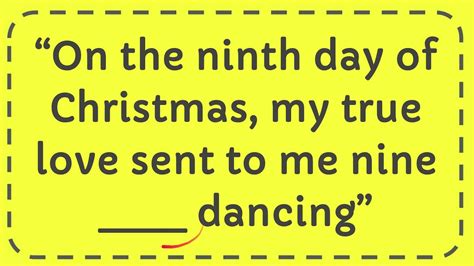 On The Ninth Day Of Christmas My True Love Sent To Me Nine Dancing