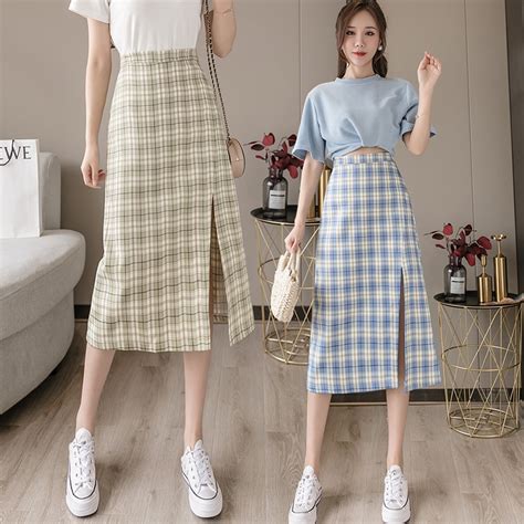 Karakorea Alexa Front Slit Skirt Korean Maxi Skirt Rok Korea