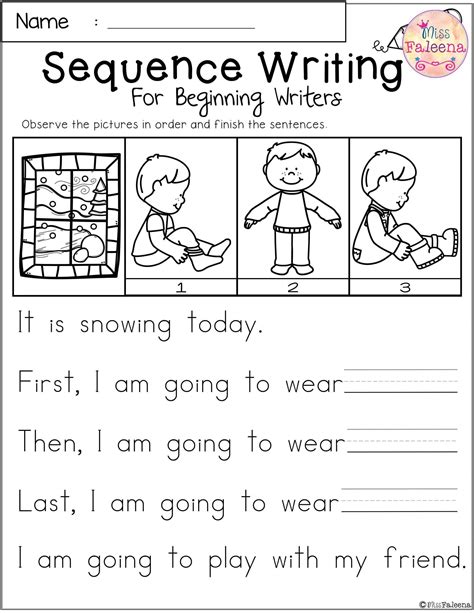 Sequencing Pictures For First Grade