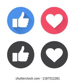 Thumbs Heart Icon Flat Design Vector Stock Vector Royalty Free