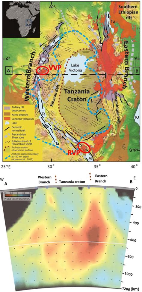 Top Geological Map Of EARS Showing The Extent Of The Tanzanian Craton