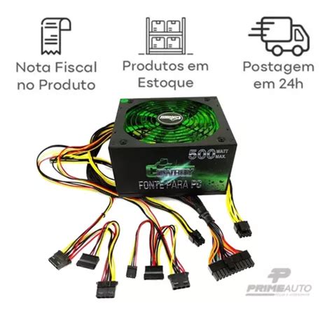 Fonte Atx 500w Reais Gamer Super Silenciosa Pc Knup Bivolt