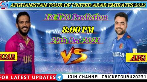 Afghanistan Vs United Arab Emirates 2023 1st T20 Match 29th Dec 2023 Afghanistan Youtubefeed