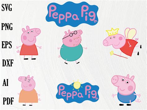 Peppa Pig Svg Bundlelayered Svg Instant Download Files For Cricut