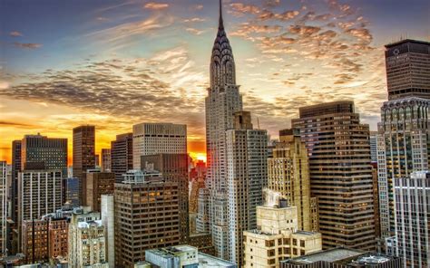 Sfondi tramonto città paesaggio urbano orizzonte grattacielo