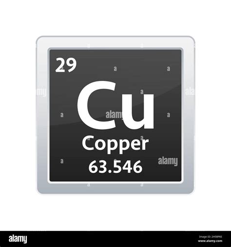 Copper Symbol Chemical Element Of The Periodic Table Vector Stock Illustration Stock Vector