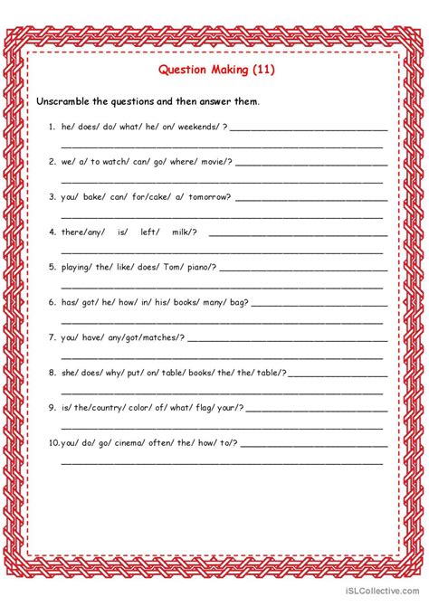 Question Making Beginners 11 English Esl Worksheets Pdf And Doc