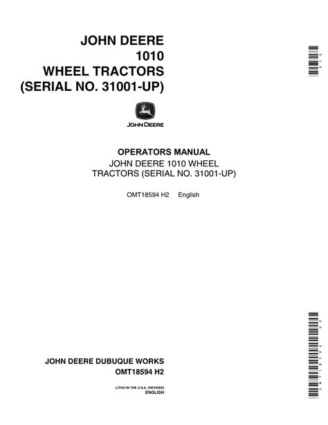 John Deere Tractor Operator Manual Omt