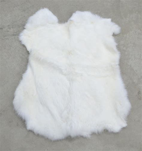 Rabbit Fur Pelt White Genuine Leather Large Ta 33575 Sec