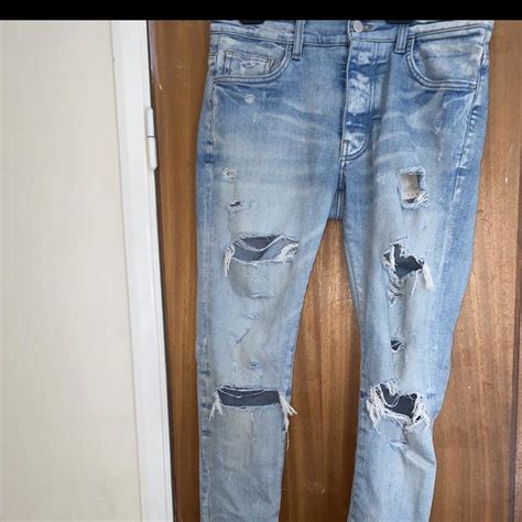 Light Blue Amiri Jeans Worn A Fair Amount Good Depop