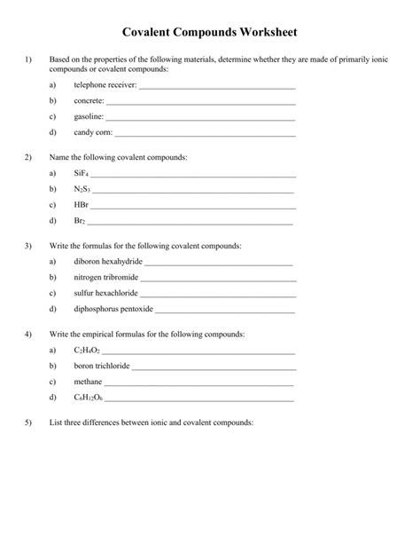 Naming Covalent Compounds Worksheet Naming Mixed Ionic And Covalent