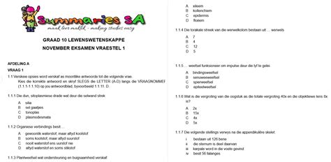 Graad Lewenswetenskappe November Vraestel Memo Classroom