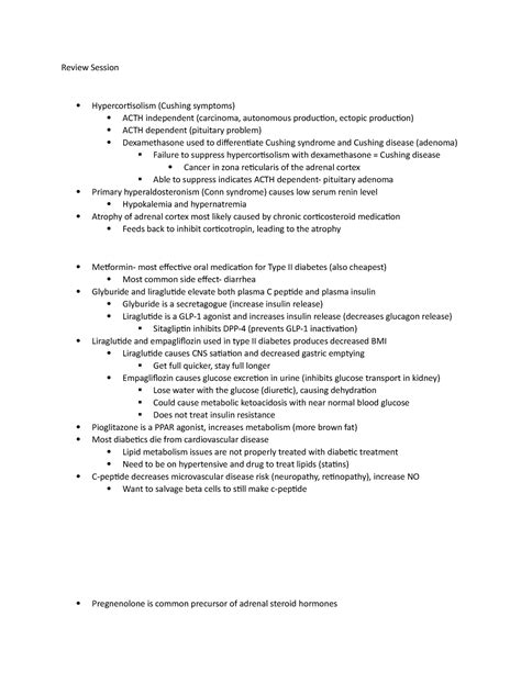 Exam Review Session Review Session Hypercortisolism Cushing