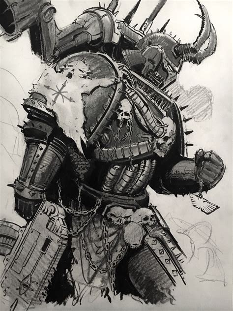 Warhammer 40k Artwork — Art Of Thomas Elliott Another Chaos Marine To Warhammer Aos