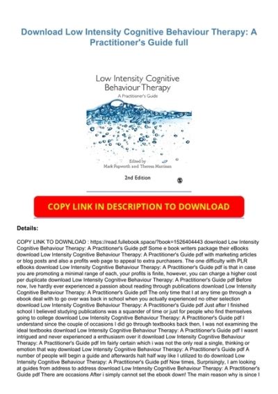 Download Low Intensity Cognitive Behaviour Therapy A Practitioners