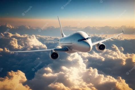 Premium Photo Airplane Flying In The Sky Passenger Airline Travel And Tourism