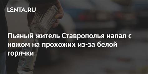 Пьяный житель Ставрополья напал с ножом на прохожих из за белой горячки