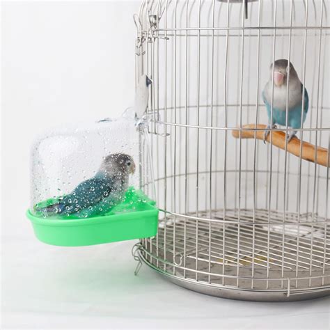 Menolana Pet Bird Bath Box Pet Bird Cage Bath Cage Accessories Birds