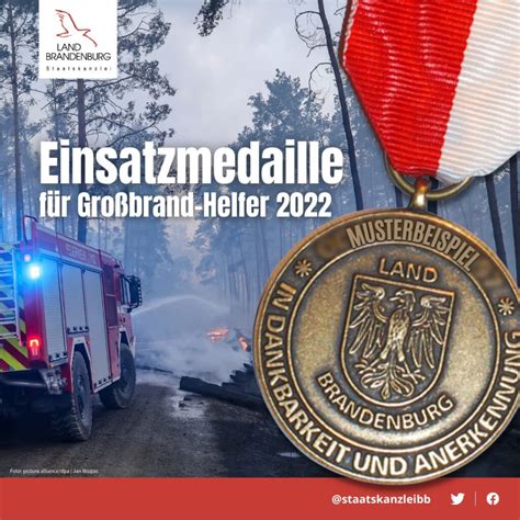 Einsatzmedaille Waldbrände 2022 gestiftet Landesfeuerwehrverband