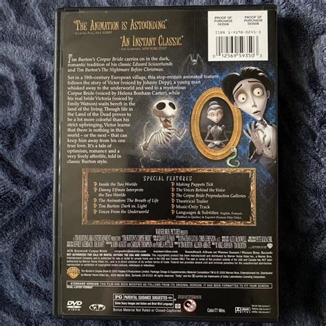 Tim Burtons Corpse Bride Full Screen Dvd Brand New Depop