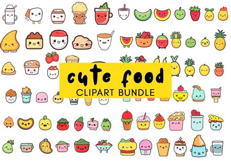 Food Clipart, Kawaii Food, Cute Food, Cute Food Vector, Cute Graphics ...