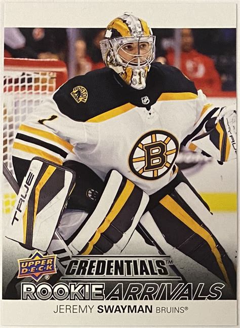 Jeremy Swayman 2021 22 Upper Deck Credentials Boston Bruins Hockey