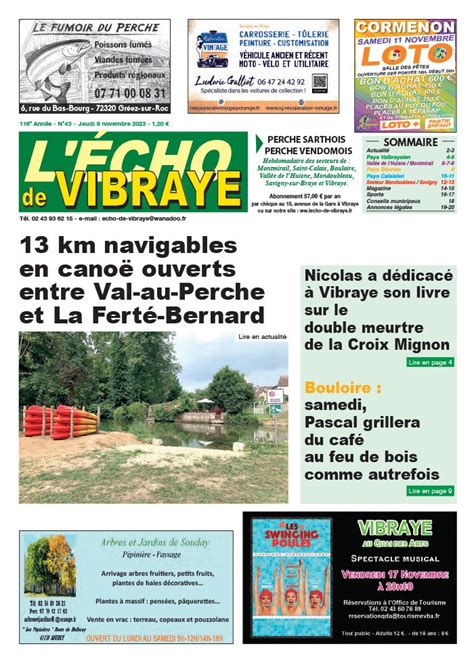 L Echo De Vibraye N Du Novembre T L Charger Sur Ipad